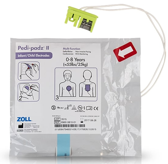[8900-0083-01] Zoll Plus Pedi•Padz II Pediatric Multi-Function Electrodes (18-mo shelf-life)
