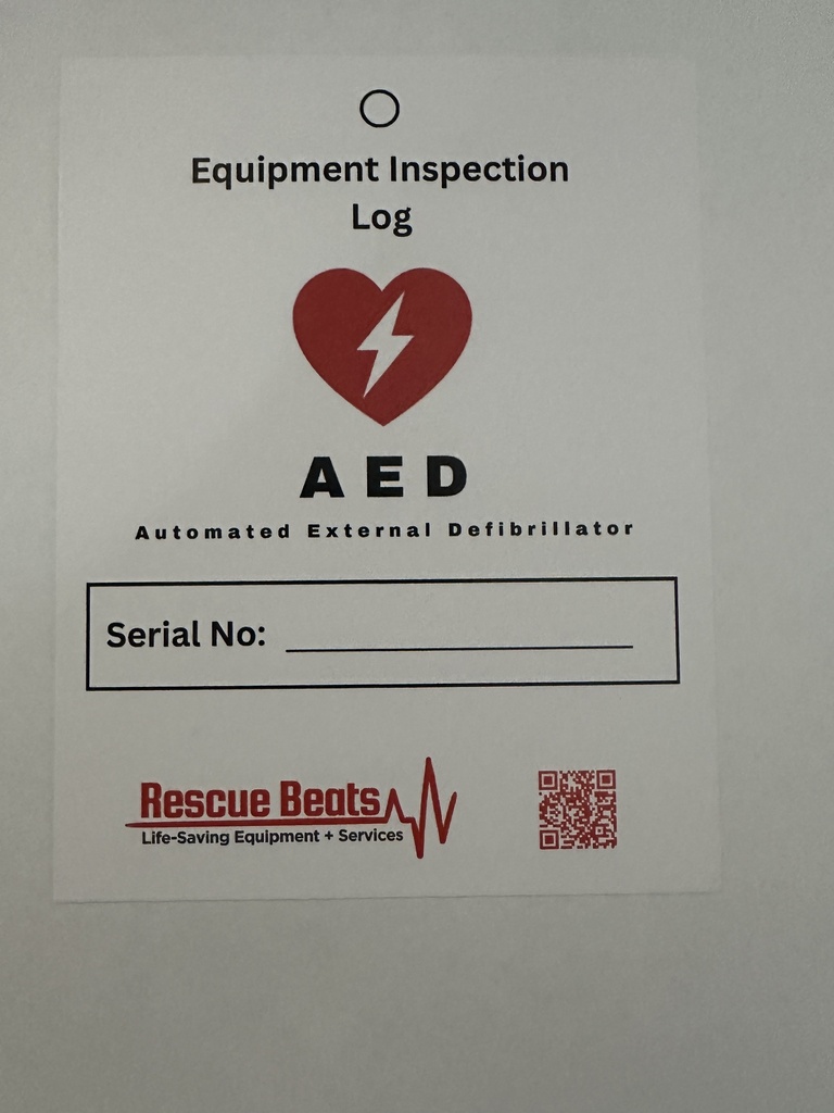 AED Inspection Hang Tag (black)