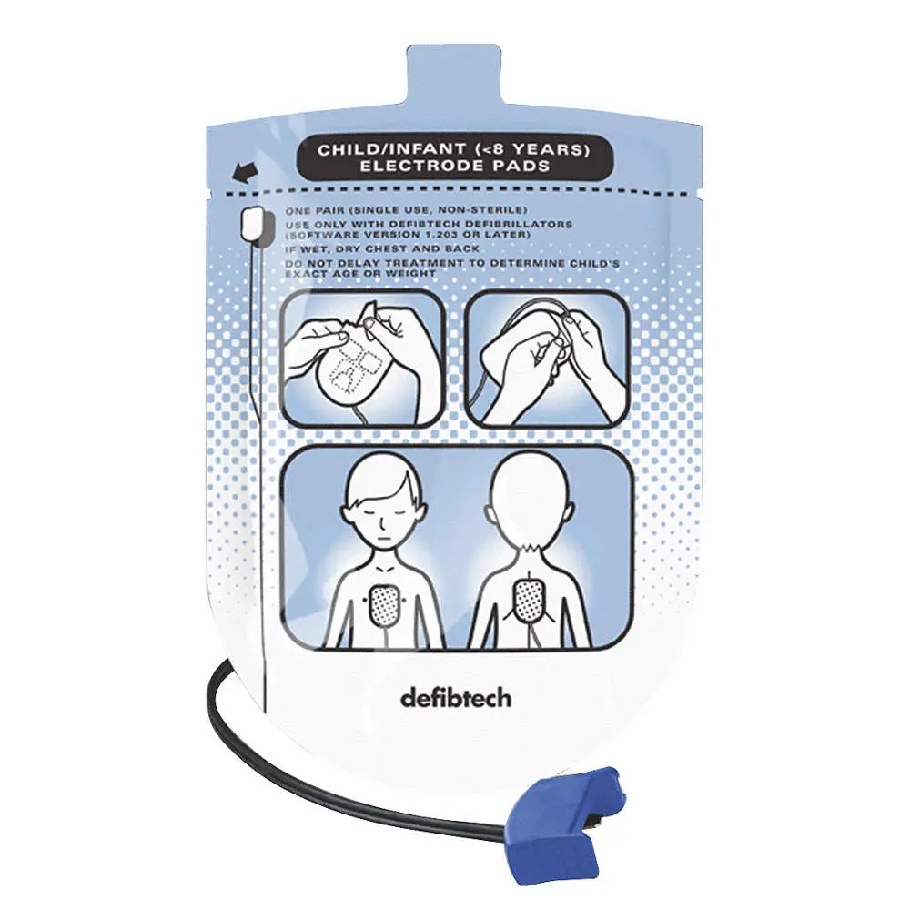 [DCF-200P] Defibtech Pediatric Pads for Lifeline, single use 2-years