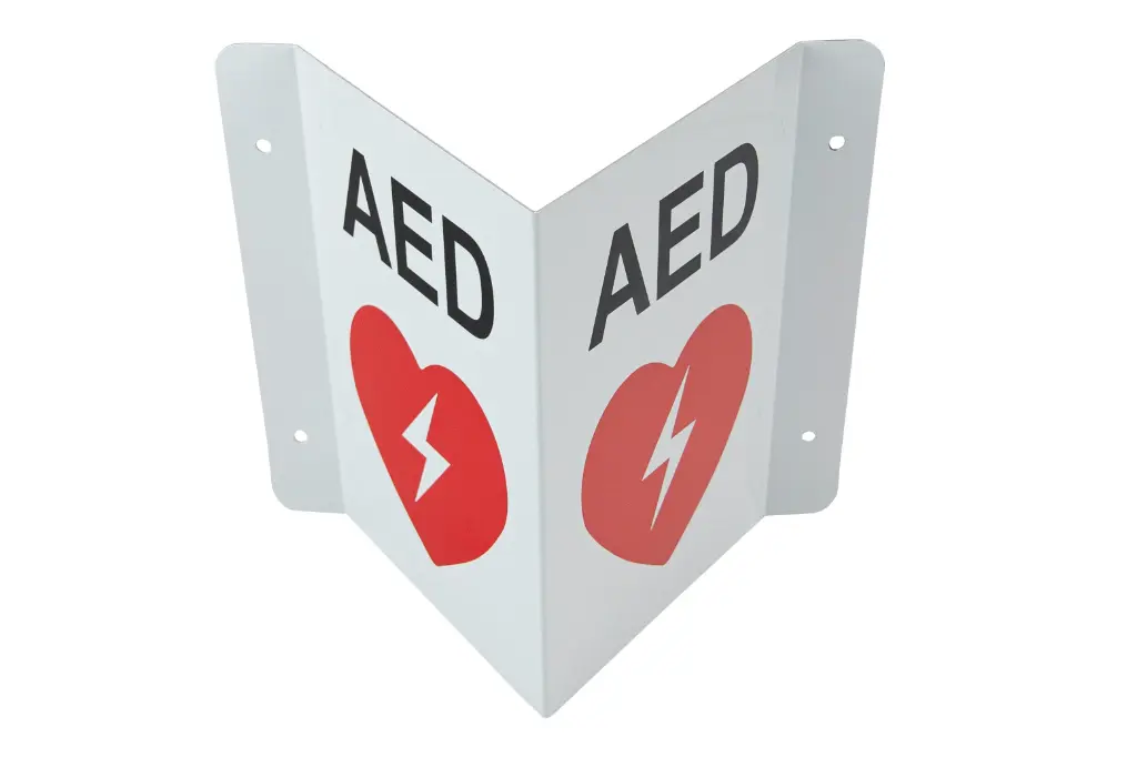 [Alum3DWS] AED Wall Sign - Projection Style 3D - Aluminum